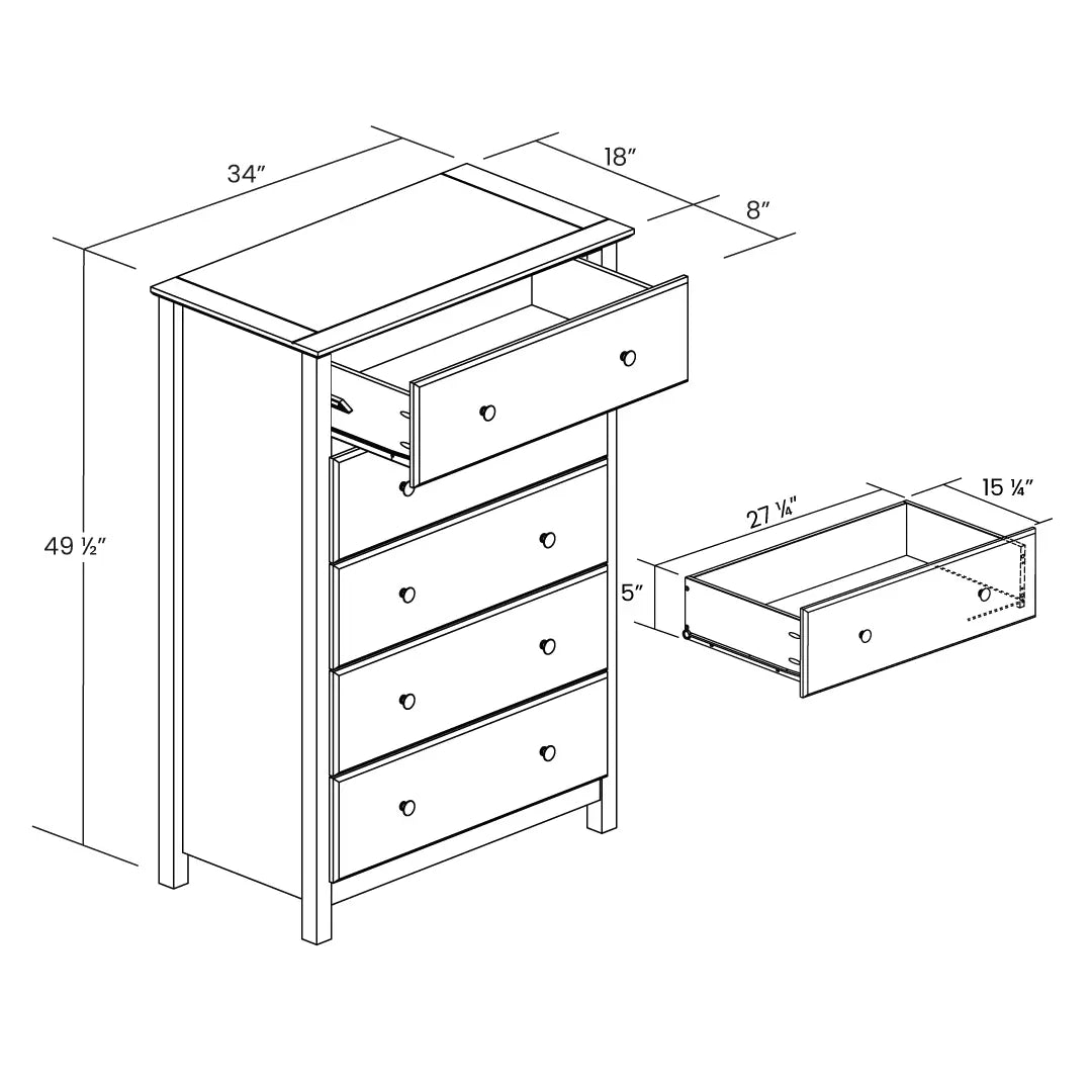 Shaker 5-Drawer Chest